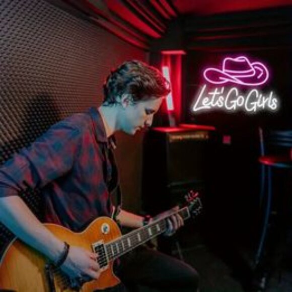 LETS GO GIRL WITH PINK COWBOY NEON LED SIGN - Picture 3 of 4